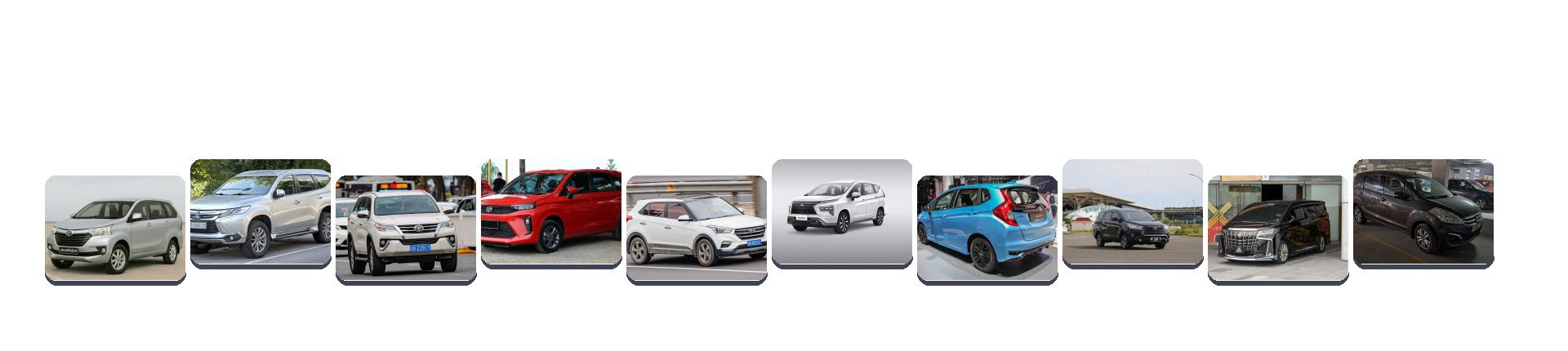 Barisan unit mobil rental